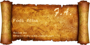 Fodi Alba névjegykártya